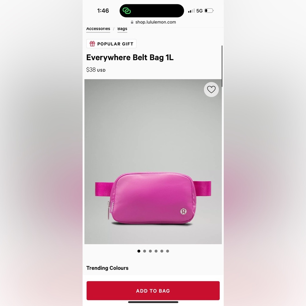 Lululemon Everywhere Belt hot pink
